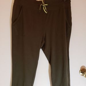 Olive Green Capri Pants with Drawstring Closure
